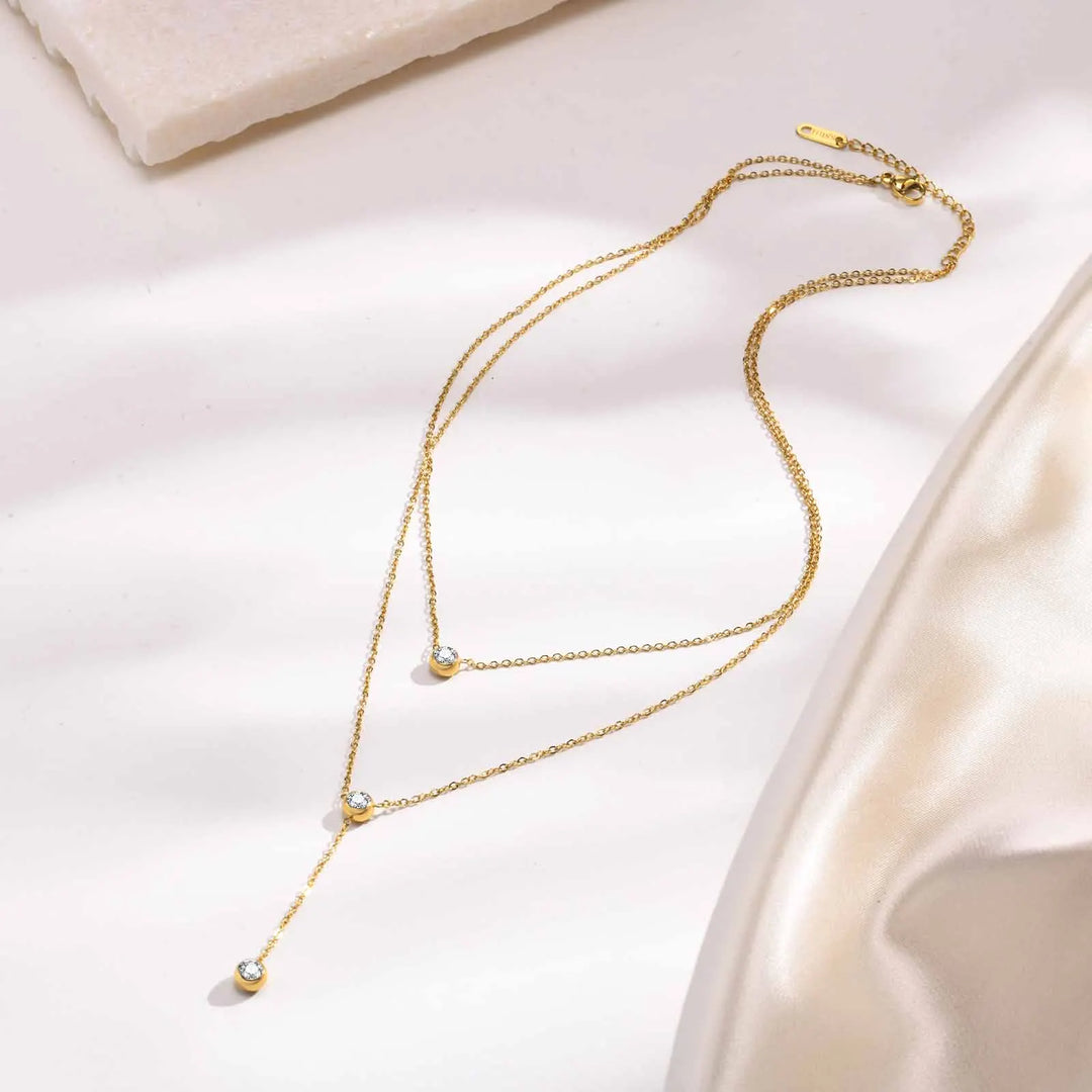 Etoile | Crystal Drop Layered Necklace