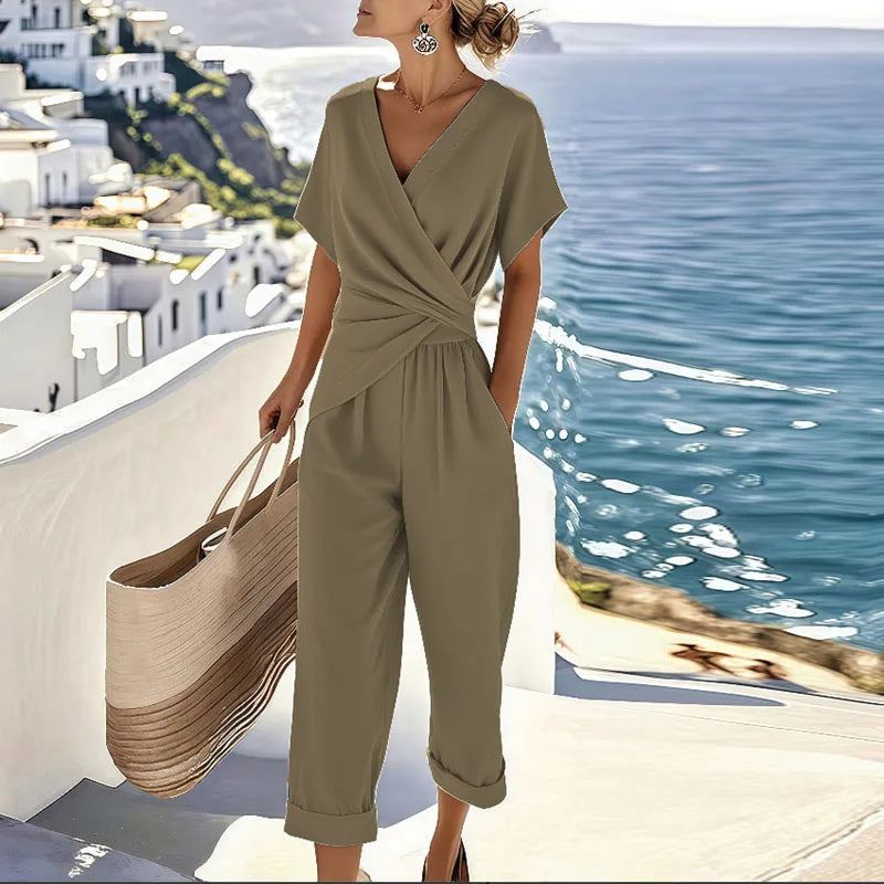Eleanor — Crossover Wrap Jumpsuit