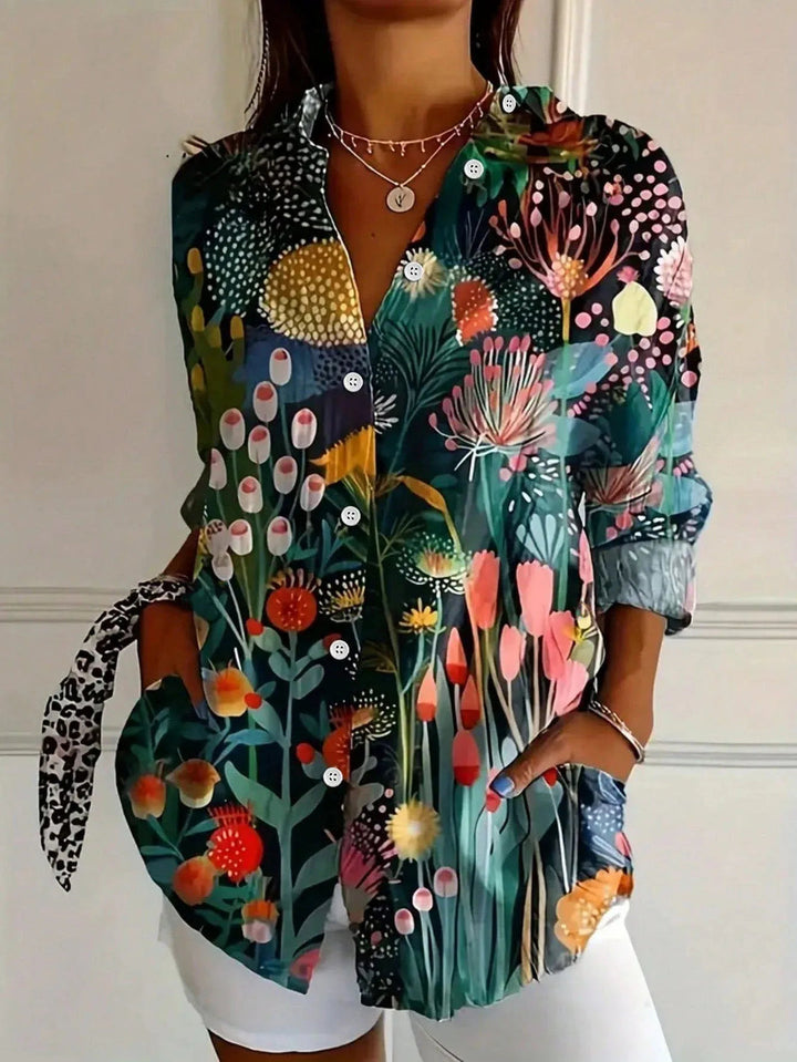 Shelly | Elegant Long Sleeve With Colorful Pattern Shirt