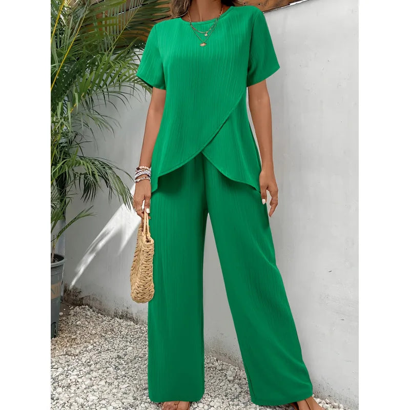 Lorrina | Wrap Front Two-Piece Set
