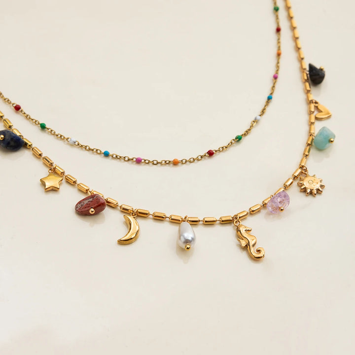 Soleil | Layered Natural Stone Necklace