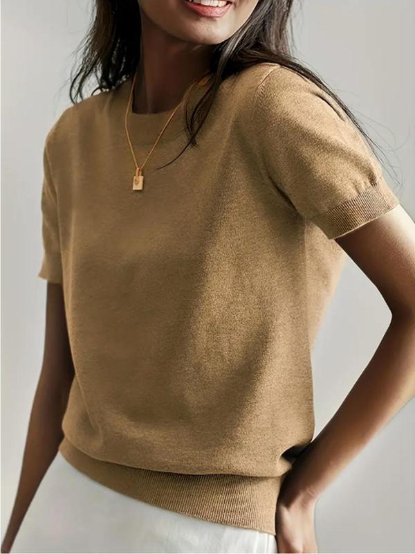 Ciela | Lightweight Short Sleeve Crewneck Pullover Top