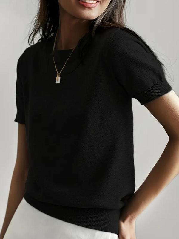 Ciela | Lightweight Short Sleeve Crewneck Pullover Top