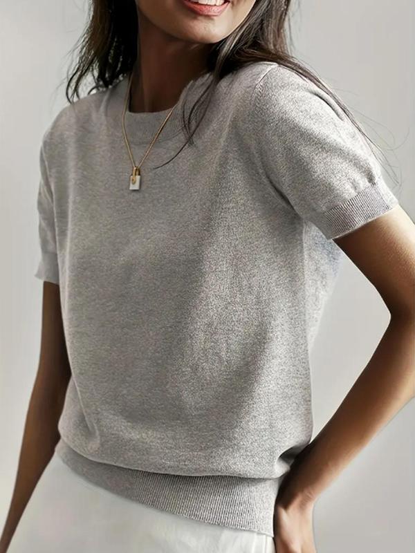 Ciela | Lightweight Short Sleeve Crewneck Pullover Top