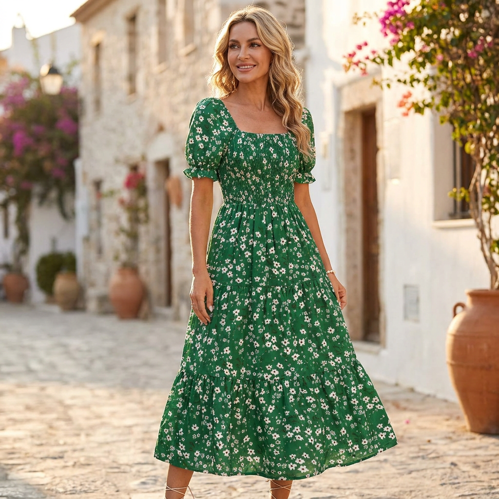 Scarlett | Smocked Floral Midi Dress
