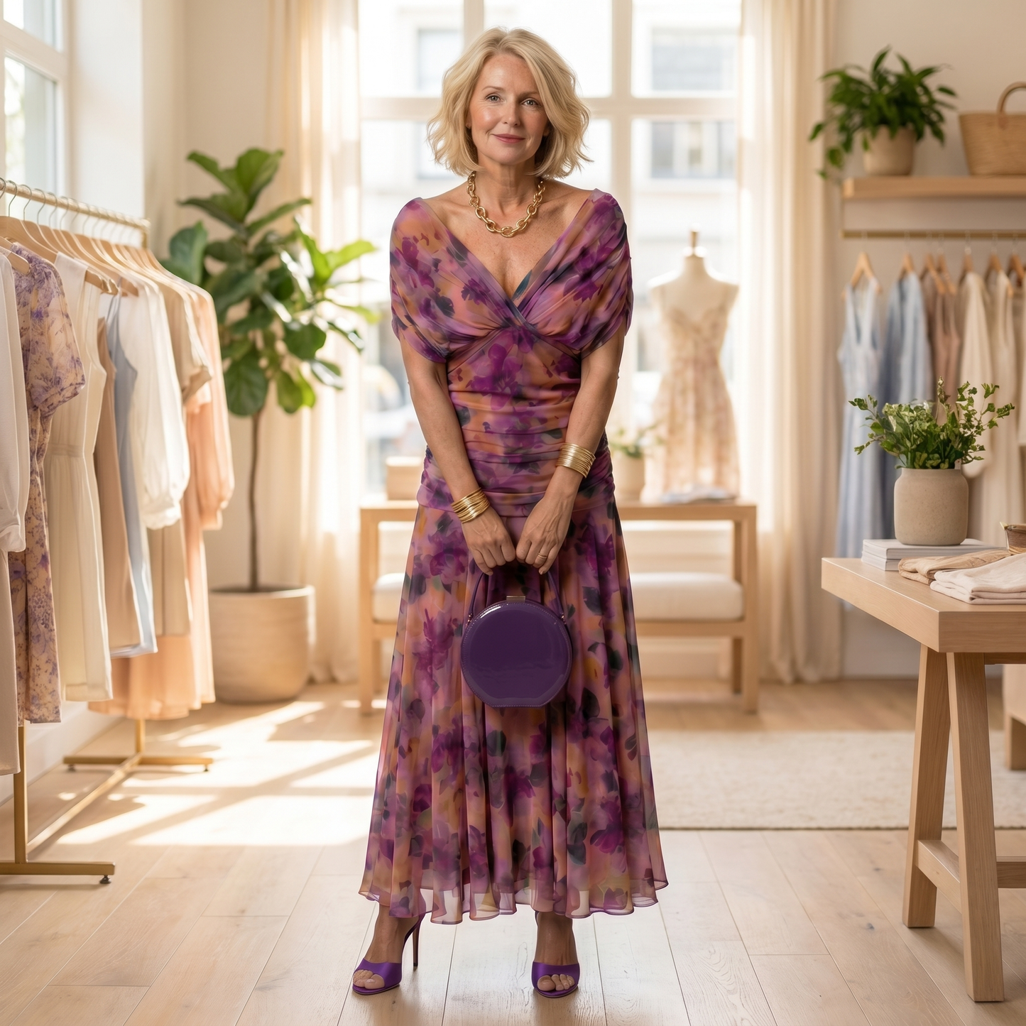 Calen | Off Shoulder Flow Midi Dress