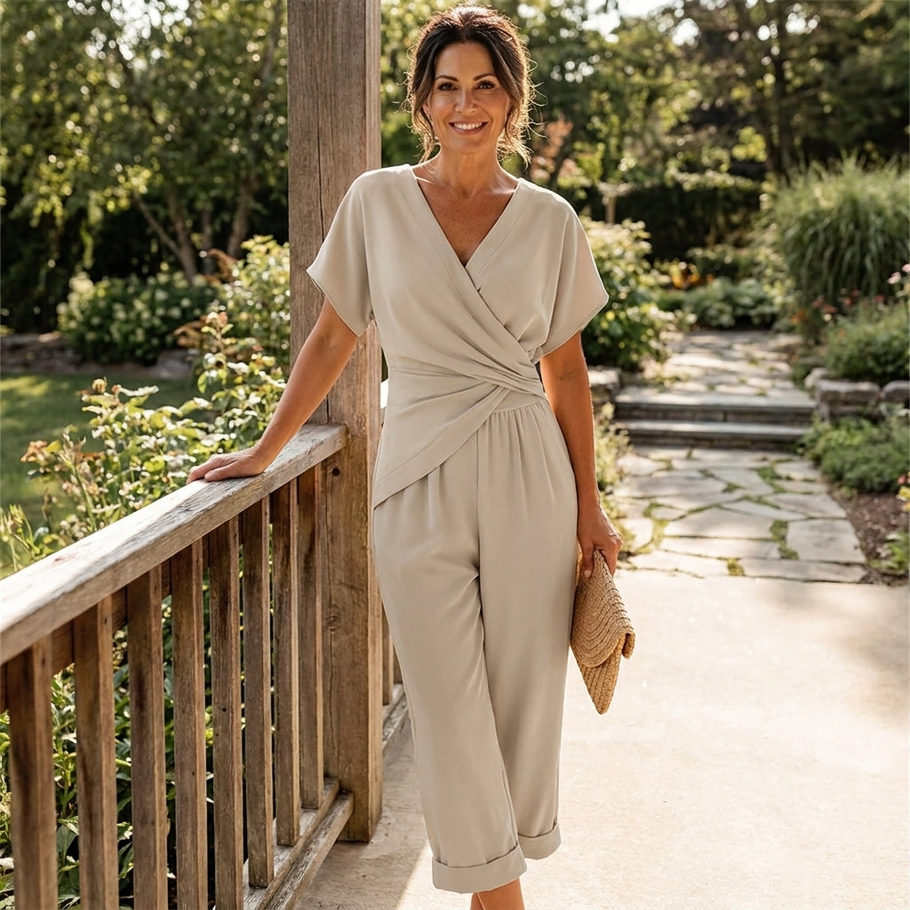 Eleanor — Crossover Wrap Jumpsuit