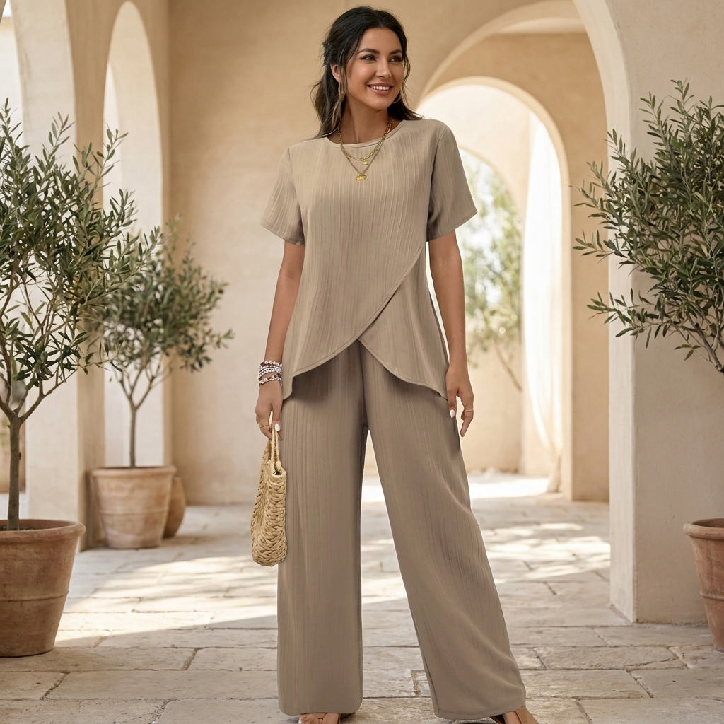 Lorrina | Wrap Front Two-Piece Set
