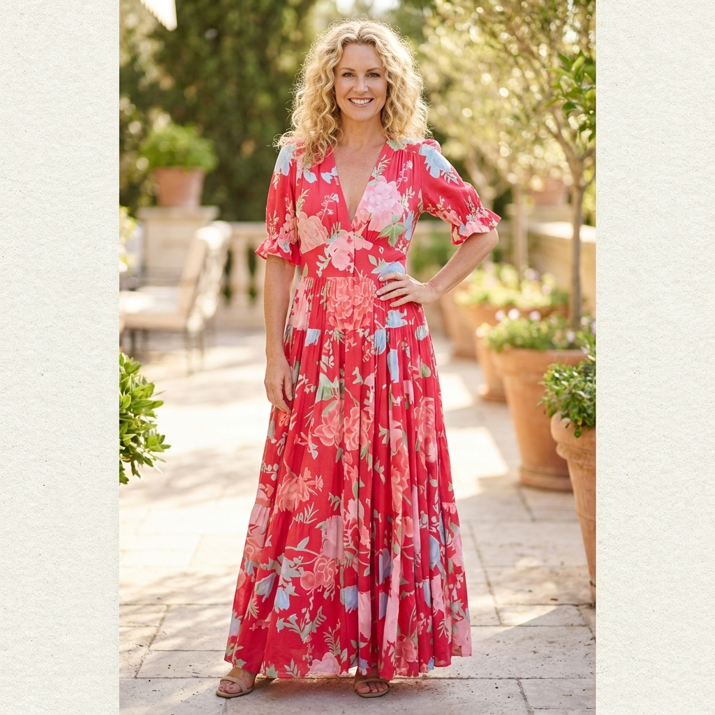 Minelda | Floral V-Neck Dress