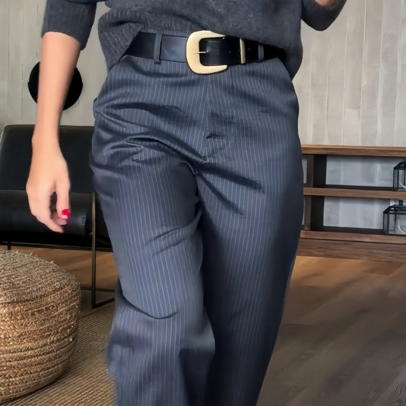 Vivienne | Pinstripe Straight Leg Pants