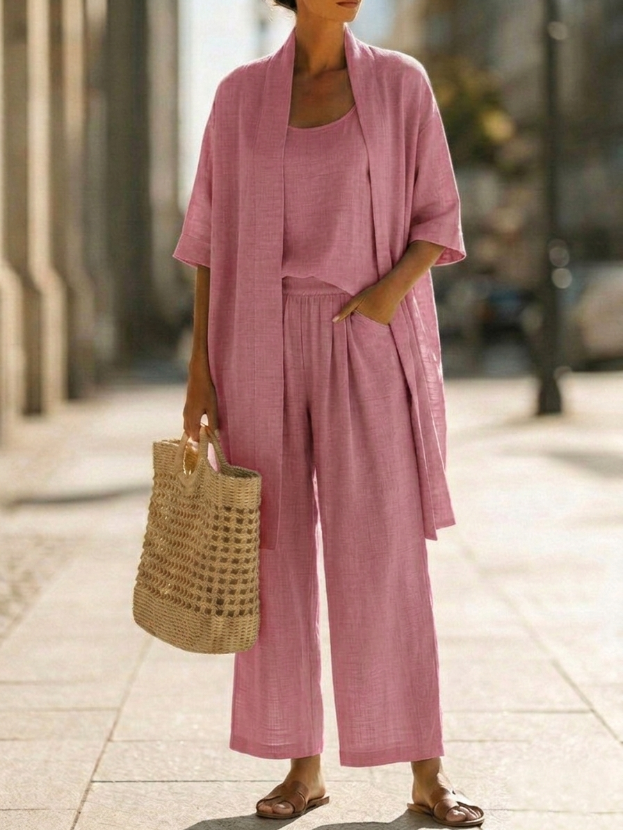 Isabella | Effortless Linen-Cotton Three-Piece Set