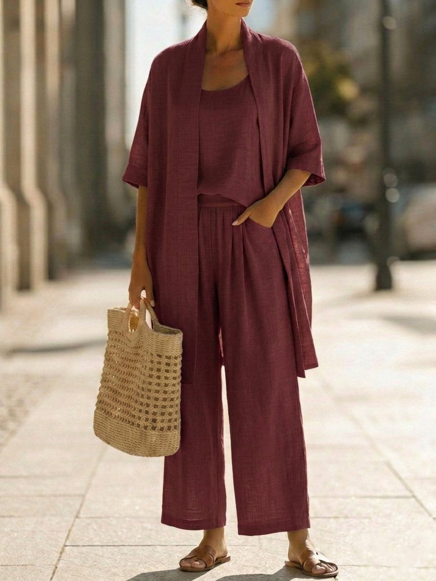 Isabella | Effortless Linen-Cotton Three-Piece Set