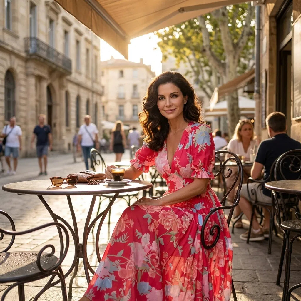 Minelda | Floral V-Neck Dress